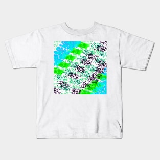 Sponge Print Green/Teal/Black Kids T-Shirt